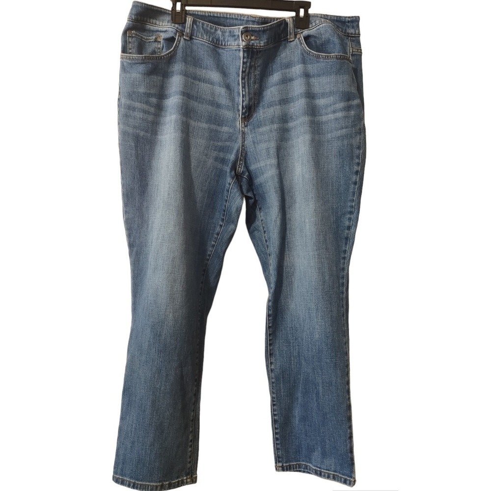 CJ Banks Jeans Womens‎ Adult Size 22W Plus  Blue Denim Straight Stretch Pockets